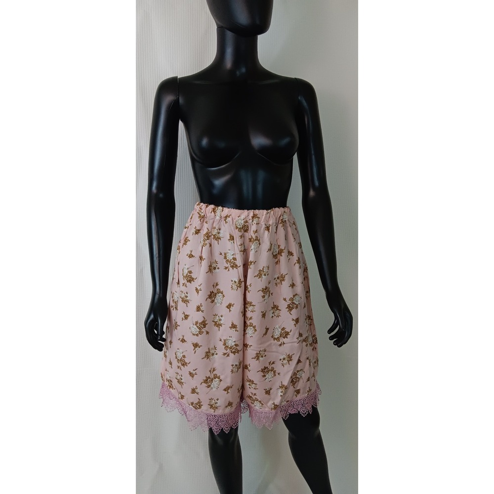 Handmade Blush Pink Floral Bloomers Lace Trim Elastic Waist undergarments Small
